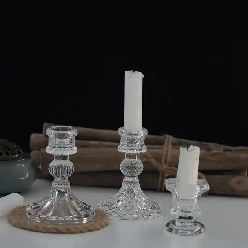 Christmas Minimalist Solid Color Glass Candlestick