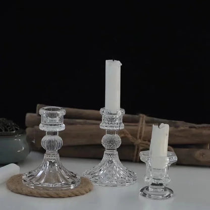Christmas Minimalist Solid Color Glass Candlestick