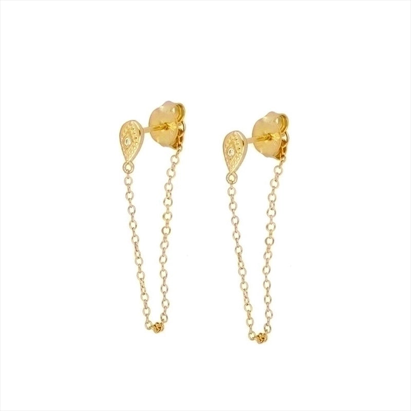 1 Pair Ig Style French Style Minimalist Star Water Droplets Flower Plating Inlay Copper Zircon Gold Plated Earrings