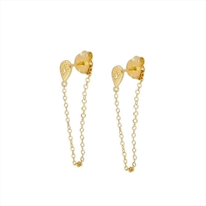 1 Pair Ig Style French Style Minimalist Star Water Droplets Flower Plating Inlay Copper Zircon Gold Plated Earrings