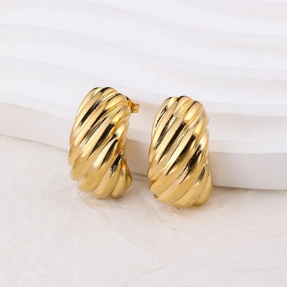 1 Pair IG Style Geometric Plating 304 Stainless Steel Earrings