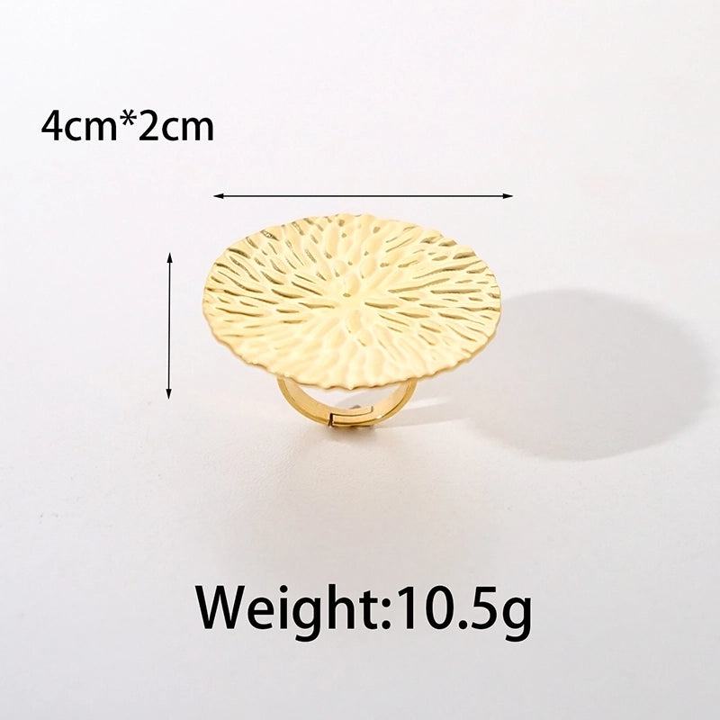 Casual Elegant Commute Geometric Flower 304 Stainless Steel 14K Gold Plated Plating Stainless Steel Rings