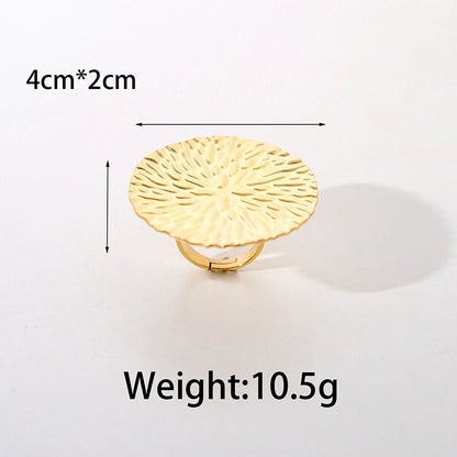 Casual Elegant Commute Geometric Flower 304 Stainless Steel 14K Gold Plated Plating Stainless Steel Rings