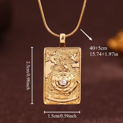 Vintage Style Minimalist Sun Moon Titanium Steel Copper Plating Pendant Necklace