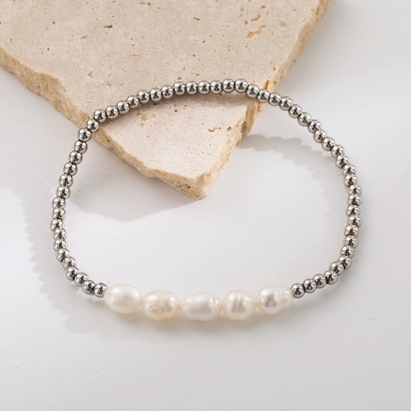 Vacation Beach Sweet Solid Color 304 Stainless Steel 18K Gold Plated Bracelets In Bulk