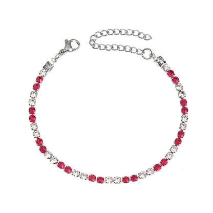 Modern Style Geometric Stainless Steel Handmade Inlay Artificial Gemstones Bracelets Necklace