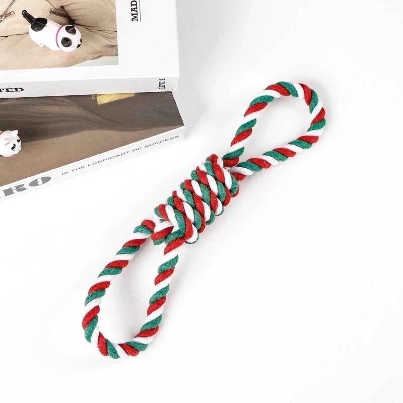 Cute Cotton Rope Christmas Infinite Twist Pet Toys