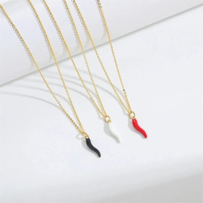 Copper Cable Chain 14K Gold Plated Enamel Ice Cream Lollipop Chili Necklace