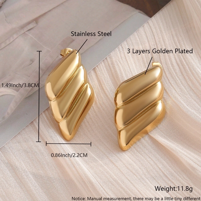 1 Pair Minimalist Commute Geometric 304 Stainless Steel 18K Gold Plated Gold Plated Ear Studs