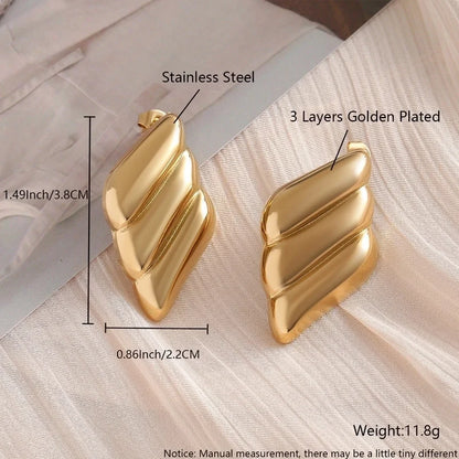 1 Pair Minimalist Commute Geometric 304 Stainless Steel 18K Gold Plated Gold Plated Ear Studs