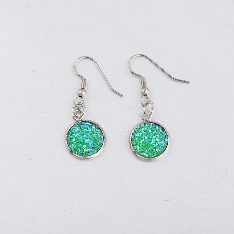 5 Pieces Minimalist Round Stainless Steel Resin Resin None Drop Earrings