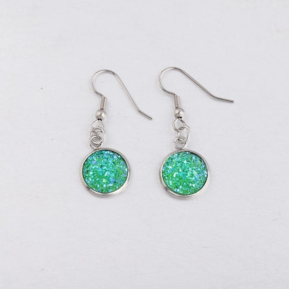 5 Pieces Minimalist Round Stainless Steel Resin Resin None Drop Earrings
