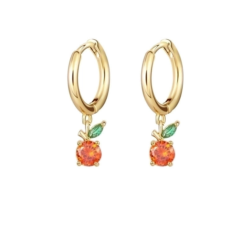 1 Pair Fashion Fruit Pineapple Watermelon Copper Inlaid Zircon Drop Earrings