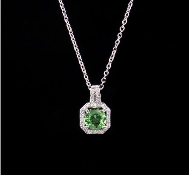 Ig Style Polygon Copper Inlay Zircon Pendant Necklace