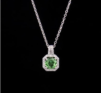 Ig Style Polygon Copper Inlay Zircon Pendant Necklace