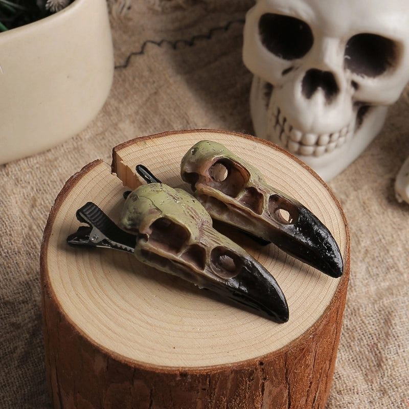 Halloween Novelty Crow Skull Resin Party Festival Hairpin