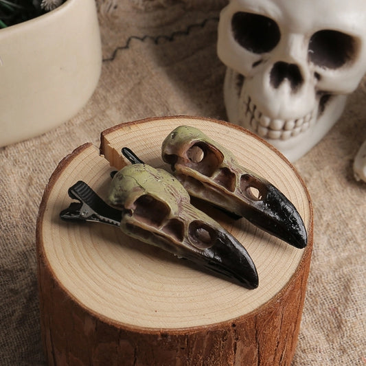 Halloween Novelty Crow Skull Resin Party Festival Hairpin