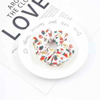 Christmas Cute Women's Color Block Rib-Knit Hair Tie