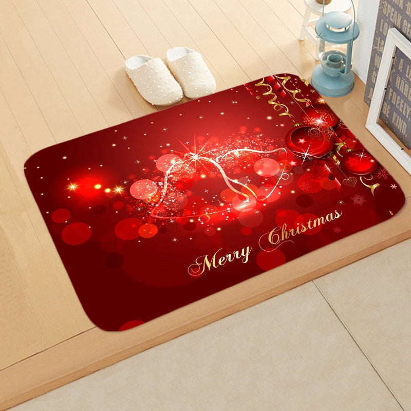 Cute Christmas Tree Snowflake Flannel Fabric Floor Mat