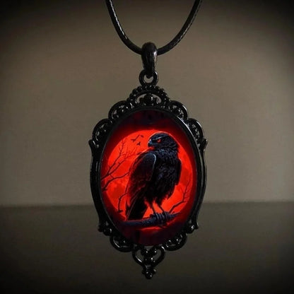 Casual Cool Style Crow Human Bat Alloy Leather Rope Pendant Necklace
