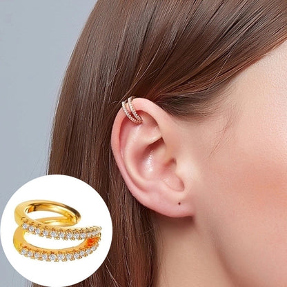 1 Piece Minimalist Commute Geometric Inlay Copper Zircon Ear Cuffs