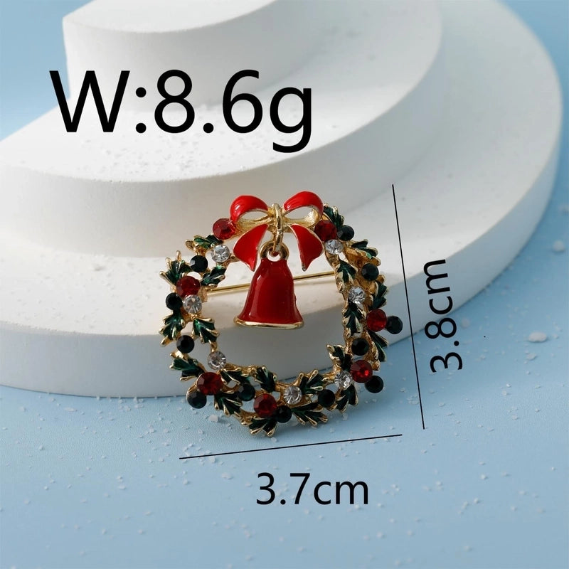 Minimalist Letter Wreath Alloy Inlay Rhinestones Women's Brooches