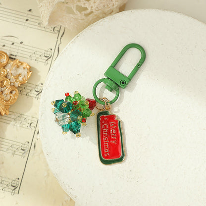 Christmas Gift Keychain Pendant Practical Car Key Christmas Tree Ornament Phone Chain