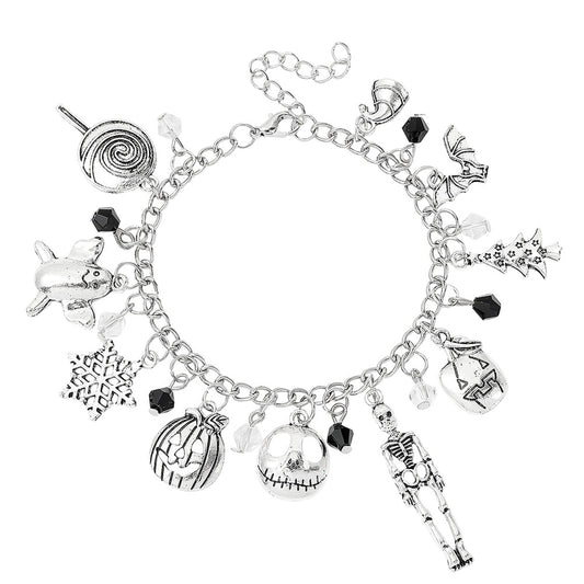 New Halloween Christmas Night Cry Jack Pumpkin Head Skull Horror Trend Bracelet