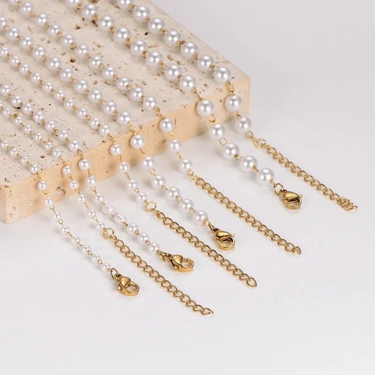 Casual Minimalist Classic Style Round 304 Stainless Steel Artificial Pearl Necklace