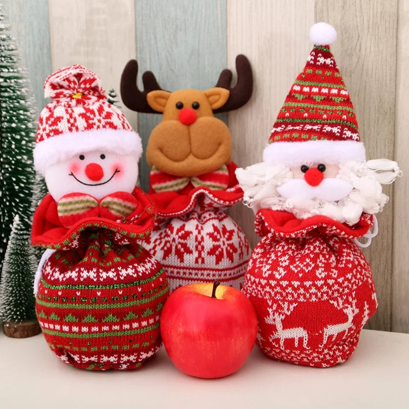 Christmas Children's Gift Bag Knitted Apple Bag Christmas Eve Candy Bag Gift Bag