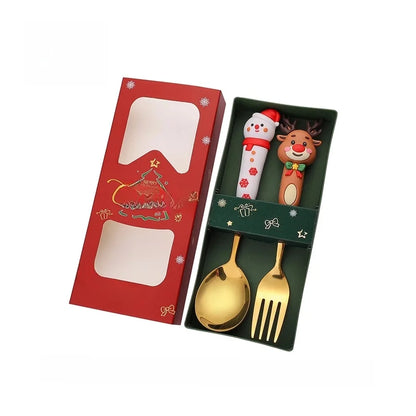 J Christmas Spoon Suit Cartoon Funny Christmas Tree Dessert Cake Spoon Creative Tableware Christmas Gift