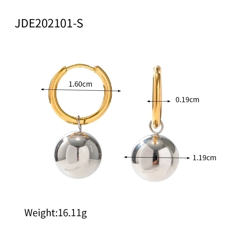1 Pair Retro Minimalist Classic Style Geometric 304 Stainless Steel 18K Gold Plated Earrings Ear Studs