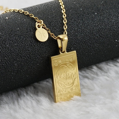 Fashion Square Constellation 304 Stainless Steel 18K Gold Plated Plating Stainless Steel Necklaces