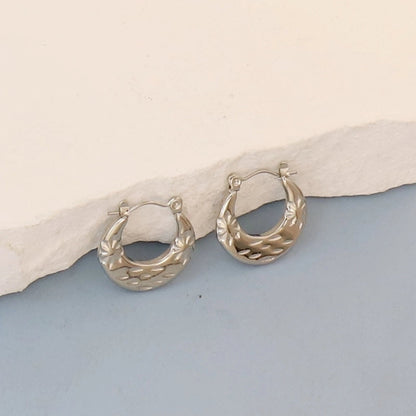 1 Pair Minimalist Round Square Heart Shape 304 Stainless Steel Earrings