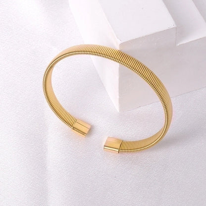 Casual Minimalist Solid Color Stainless Steel Plating Bangle