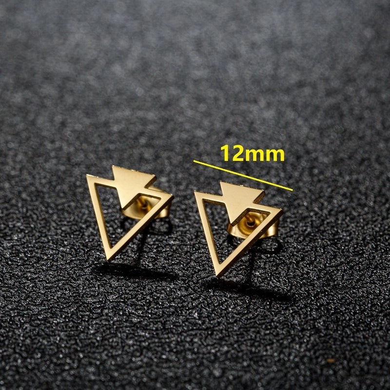 1 Pair Sweet Minimalist Artistic Heart Shape Butterfly Polishing 304 Stainless Steel 18K Gold Plated Ear Studs