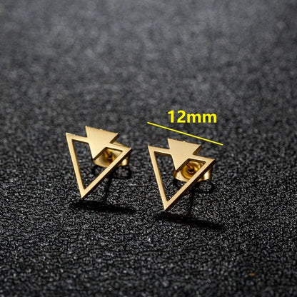 1 Pair Sweet Minimalist Artistic Heart Shape Butterfly Polishing 304 Stainless Steel 18K Gold Plated Ear Studs