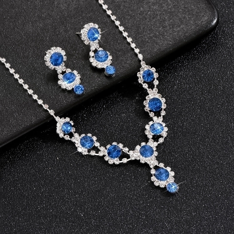 Rhinestone Geometric Heart Rhinestones Bridal Jewelry Sets