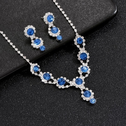 Rhinestone Geometric Heart Rhinestones Bridal Jewelry Sets