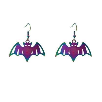 1 Pair Halloween Funny Bat Plating Copper K Gold Plated Drop Earrings
