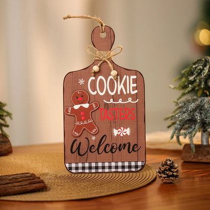 Christmas Cartoon Style Cute Pastoral Gingerbread Letter Wood Festival Hanging Ornaments Ornaments Decorative Props