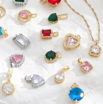 Vintage Style Geometric Stainless Steel Plating Inlay Zircon Pendant Necklace