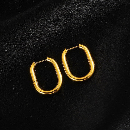 1 Pair Minimalist Geometric Titanium Steel Earrings