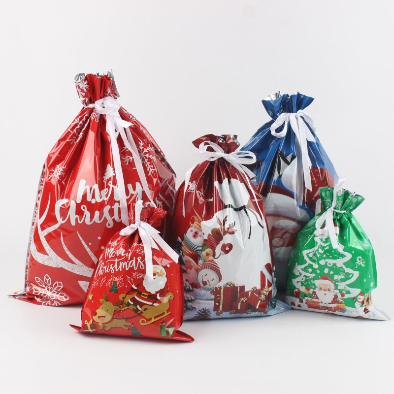 Christmas Gift Bag 2025 Santa Claus Style Drawstring Bag Candy Packaging Gift Bag