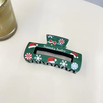 Christmas Cute Women's Christmas Hat Letter Snowflake Arylic Hair Claws