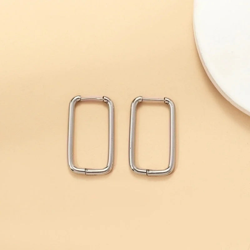 Minimalist Geometric Stainless Steel Earrings 1 Pair