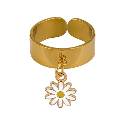 Elegant Retro Solid Color 304 Stainless Steel Enamel Open Rings