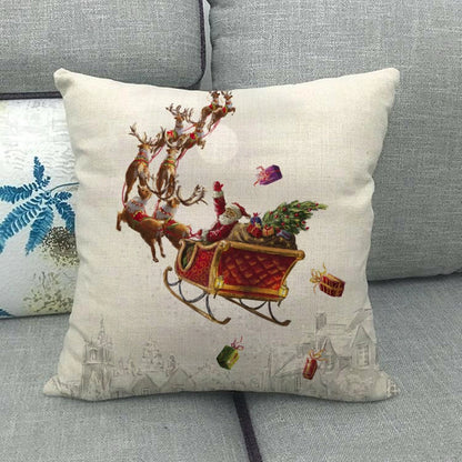 Christmas Nordic Style Modern Style Classic Style Christmas Tree Santa Claus Dog Linen Pillow Cases Couch & Sofa Decor