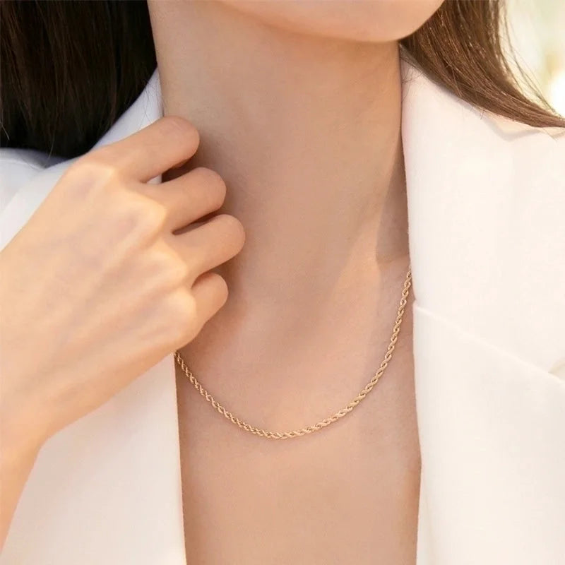 Fashion Twist Titanium Steel Plating Necklace 1 Piece