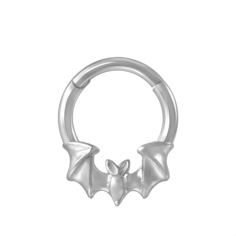 1 Piece Nose Rings & Studs Minimalist Flame Bat 304 Stainless Steel Plating 18K Gold Plated